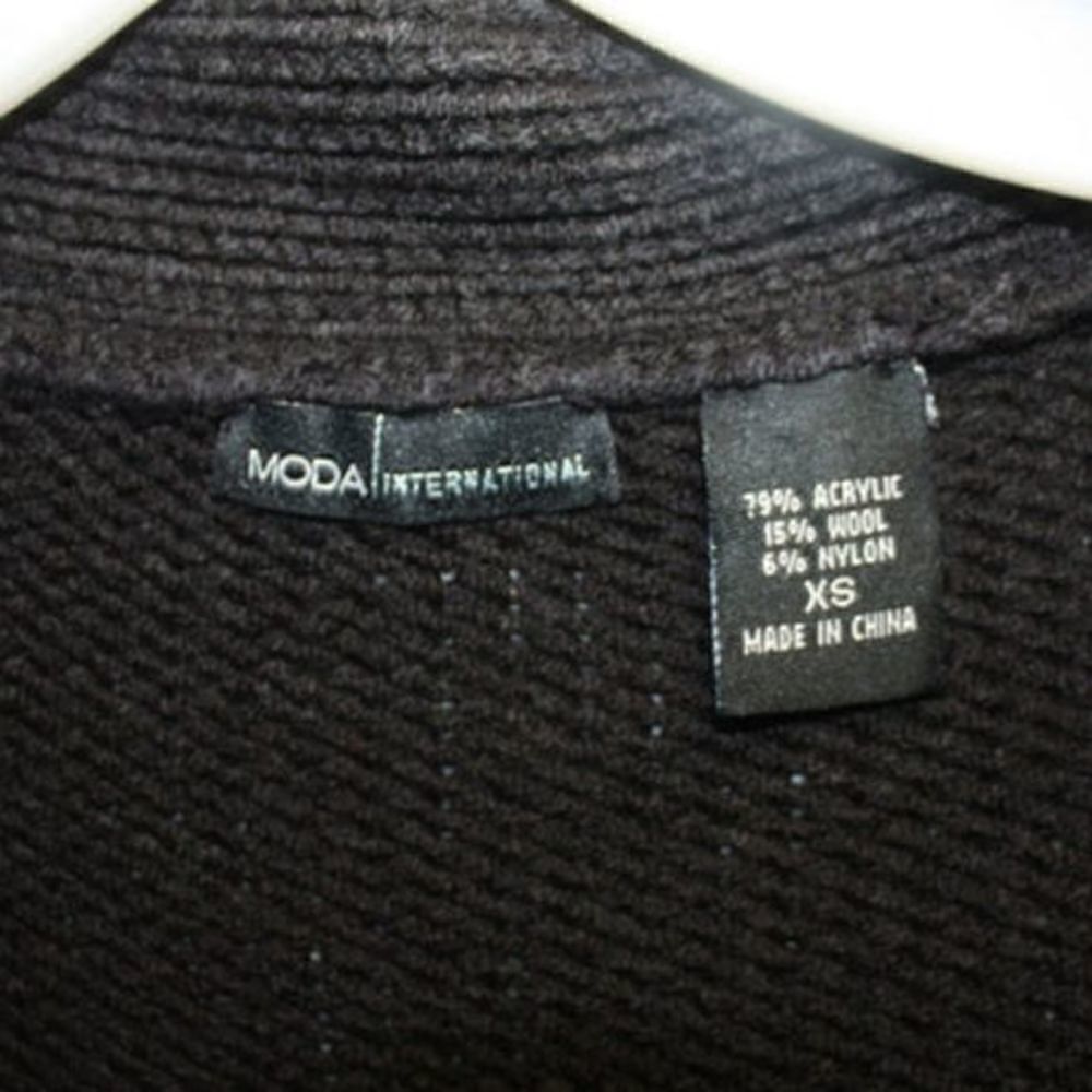 Moda International Black & White Embroidery Cardigan Sweater Size XS - Picture 5 of 5